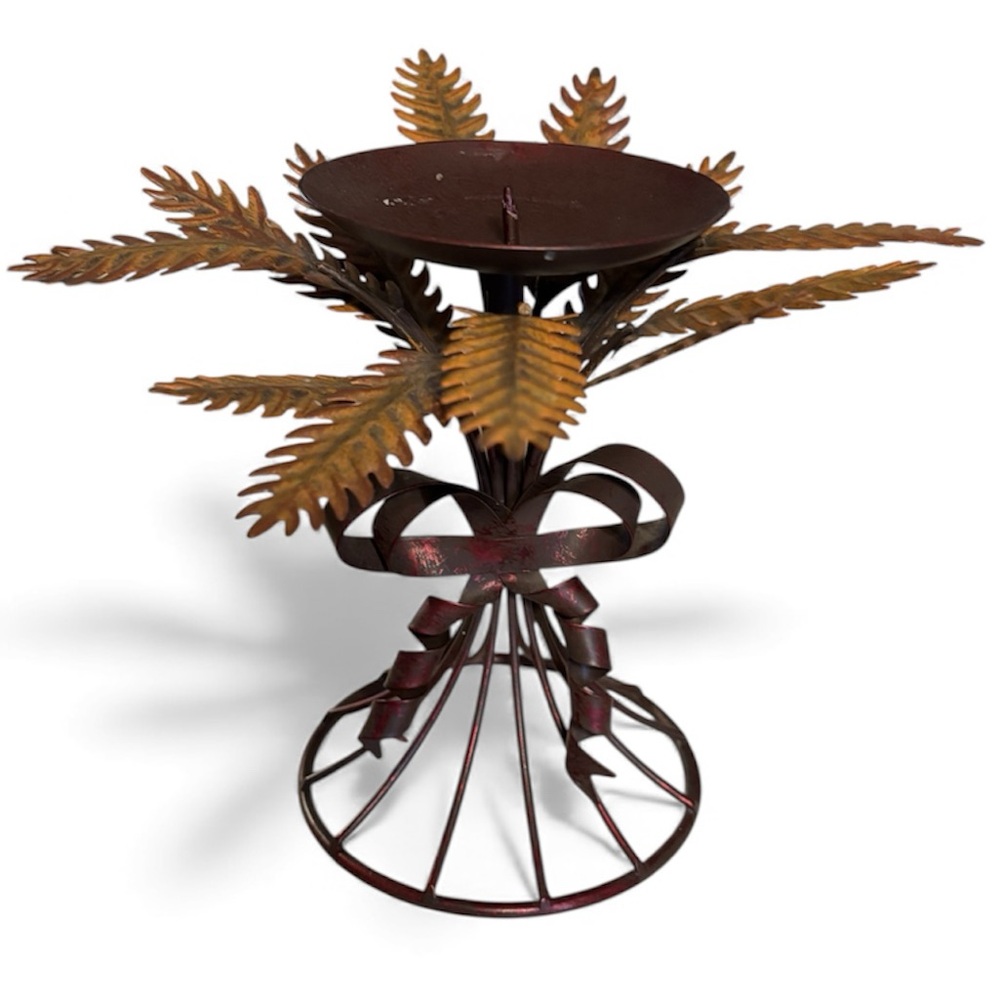 Wheat Metal Candle Holder Vintage
